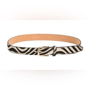Marlon pony  real calf leather zebra design women belt made in Italy